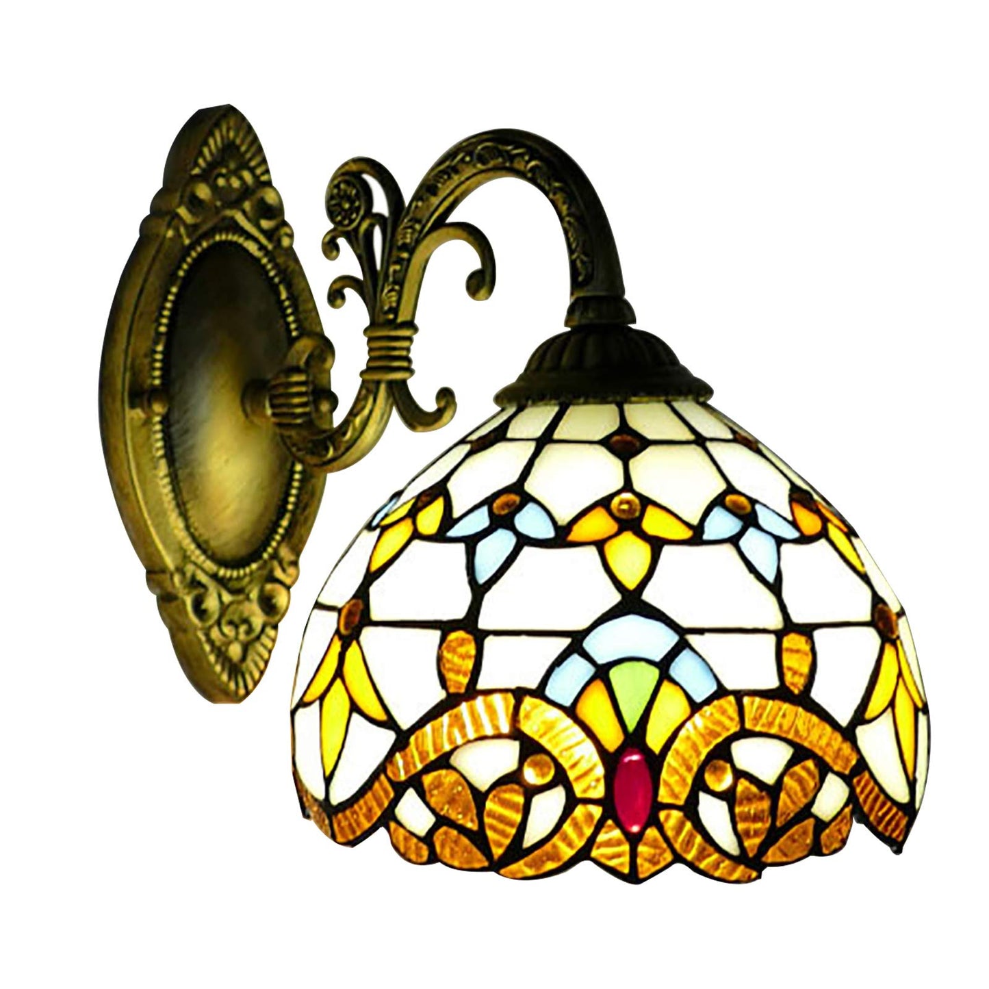 YIYIBYUS Wall Lamp Sconce Handcraft Stained Glass Wall Sconces Lighting Fixture Wall Lamps Indoor Lighting Fixture E27 Bulb Base Wall Light