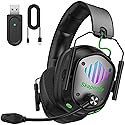 SKAPENDY Wireless Gaming Headset for PS5, PS4, PC, Switch - 2.4GHz & Bluetooth Headphones with Mic, 20ms Low Latency, 3D Stereo Sound, ENC Noise