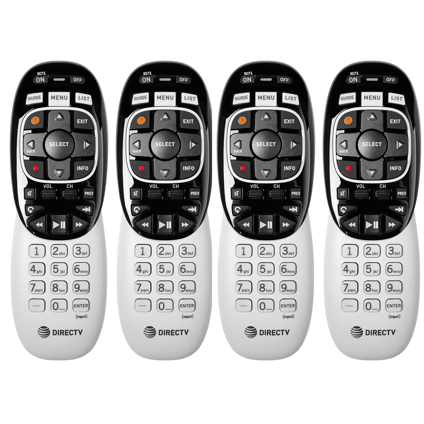Lot of 4 DirecTV RC73 remote controls for Genie HR34 HR44 all HD DirecTV brand receivers
