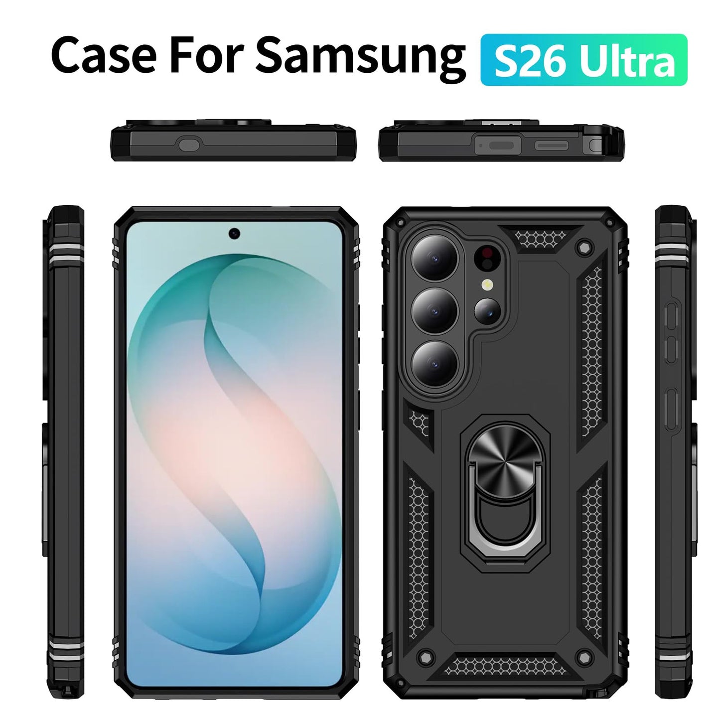 Anvzle for Samsung Galaxy S26 Ultra 5G Case, Dual Layer Protective Heavy Duty Armor Rugged [Military-Grade] Protective ?for Galaxy S26 Ultra Magnetic