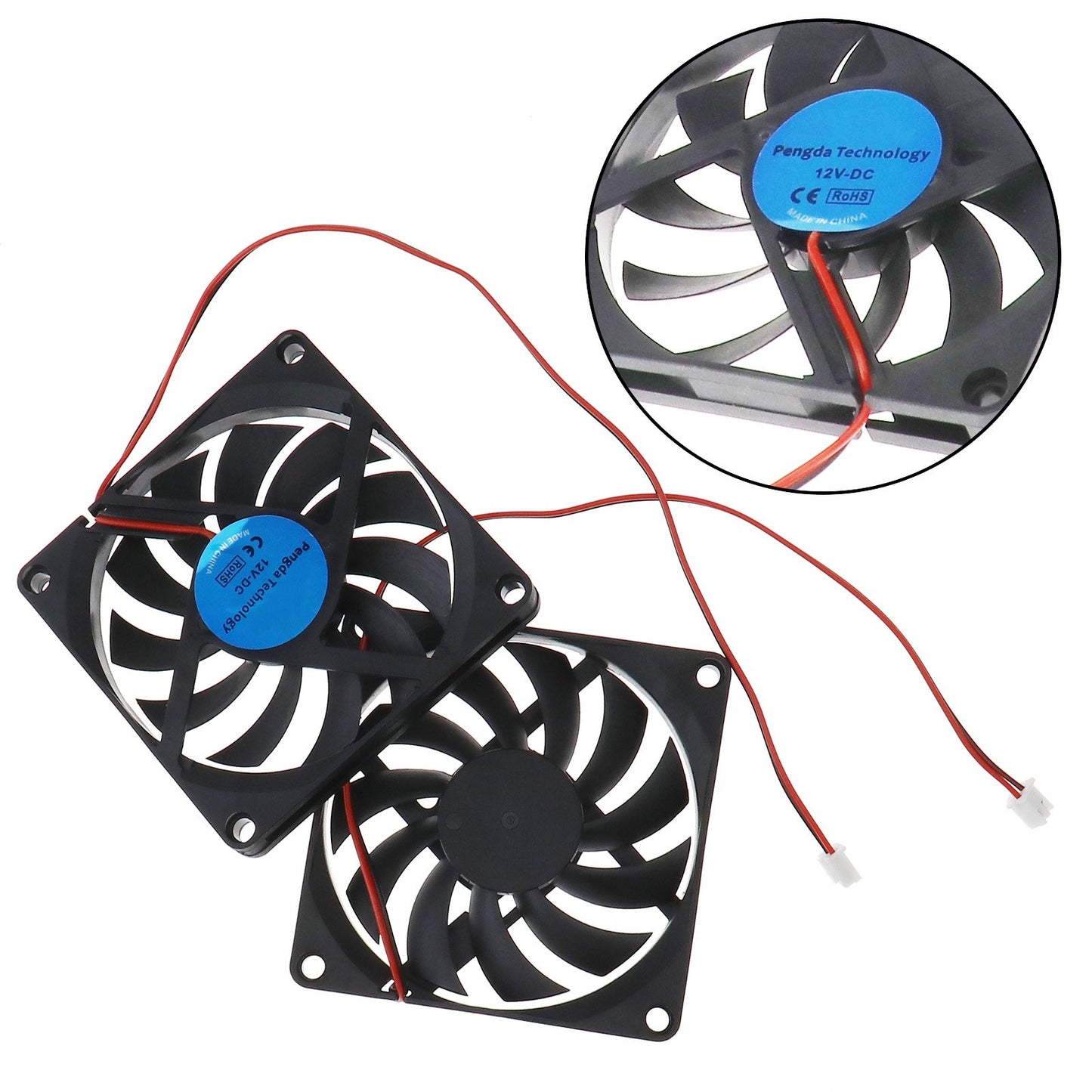 SING F LTD 2X Standard Computer Fans PC Case Cooling Cooler Fans Brushless Silent 80x80x10mm DC 12V 2Pin
