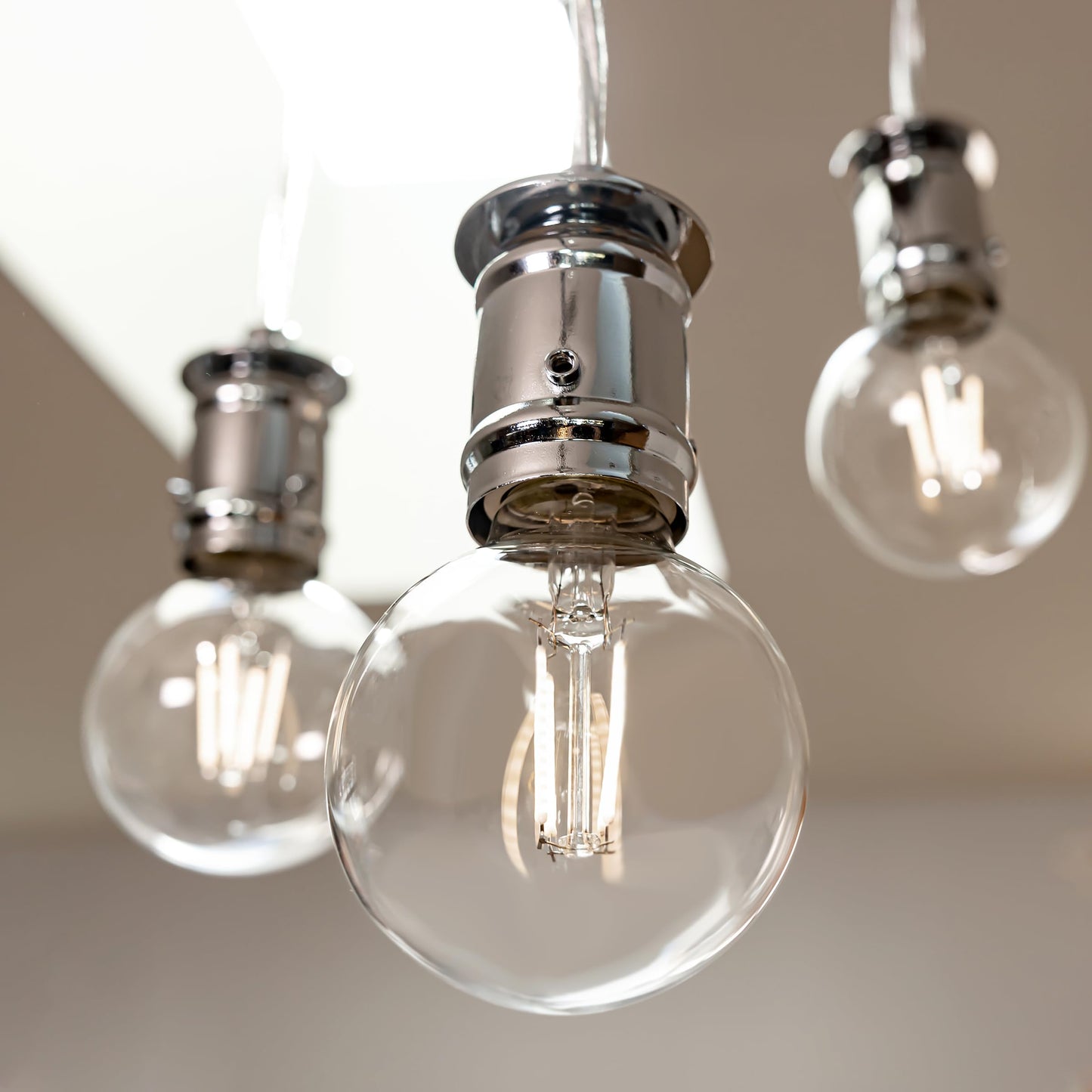 Feit Electric G25 White Filament LED Bulb, 40W Eq, Soft White, 3 Pack