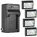 Kastar 4-Pack Battery and AC Wall Charger Replacement for Sony DCR-SR62, DCR-SR65, DCR-SR77, DCR-SR8, DCR-SR80, DCR-SR82, DCR-SR85, DCR-SR87