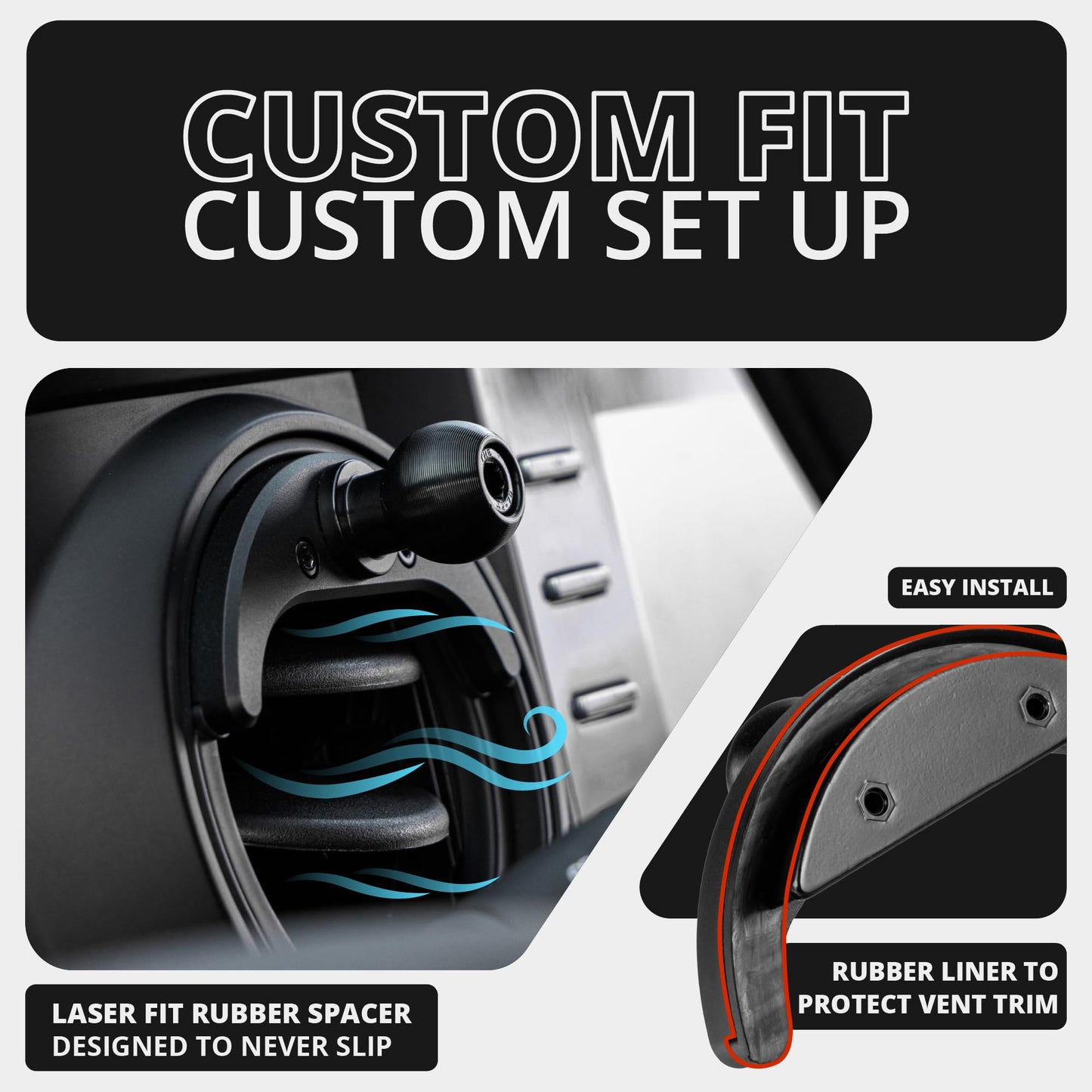 Tackform Link Vent Phone Mount Compatible with 2016-2023 Toyota Tacoma and 2014-2021 Toyota Tundra | Aluminum | Zero Slip, Anti-Scratch | Universal