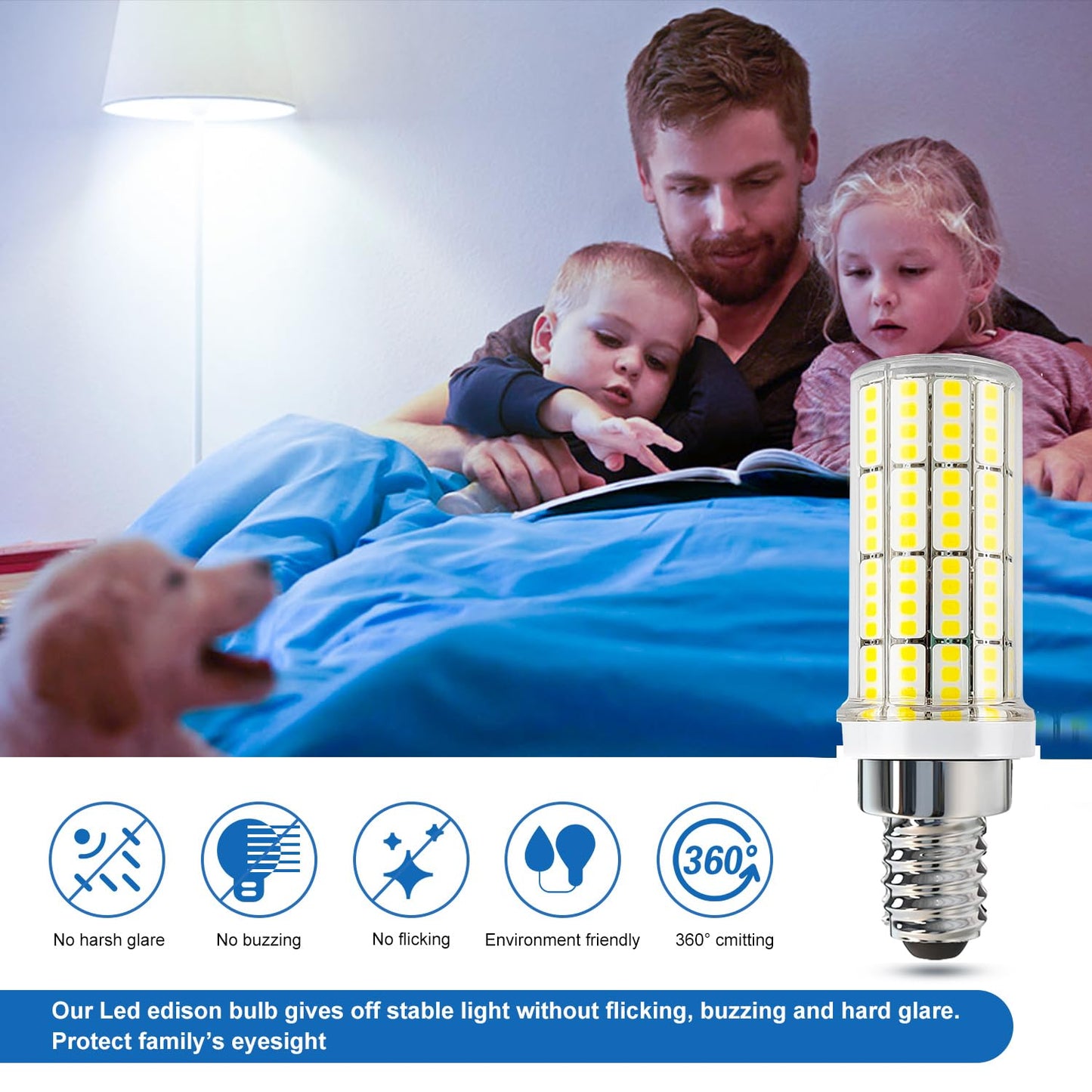 RIUVAO 4 Pack E12 Led Bulb 200w Equivalent Chandelier Light Bulbs Bright E12 LEDs Candelabra Bulb 5000k Daylight White 2500lm Led Light Bulb