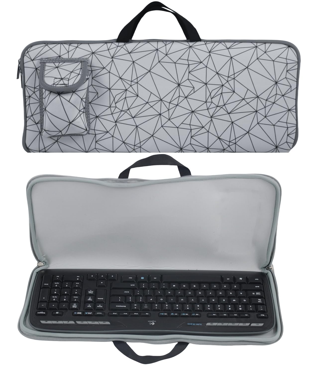 Neoprene Carrying Case Storage Bag for Logitech MK335 Wireless Keyboard and Mouse Combo | Waterproof, Dustproof Protector with External Pocket