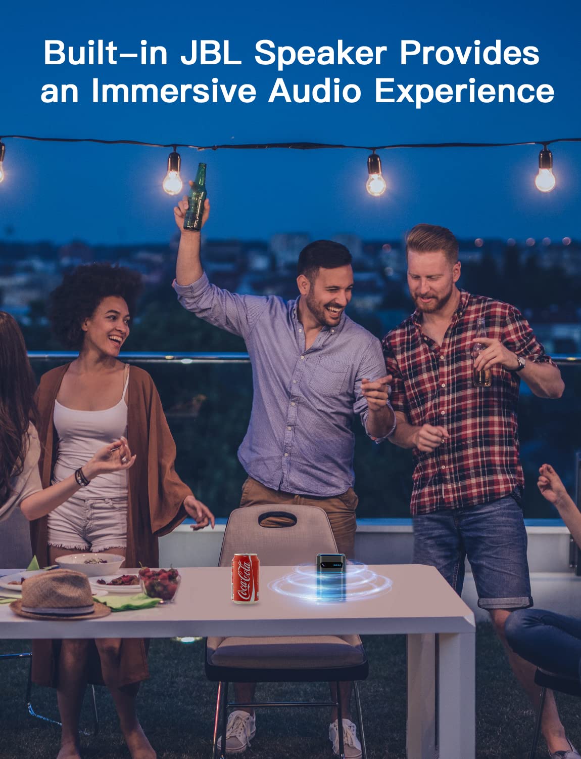 NexiGo Smart WiFi Mini Portable Projector, 4K Supported, Android 9.0, [100 ANSI - Over 3000 Lux], DLP Bluetooth Pico Video Projector, 4-Hours