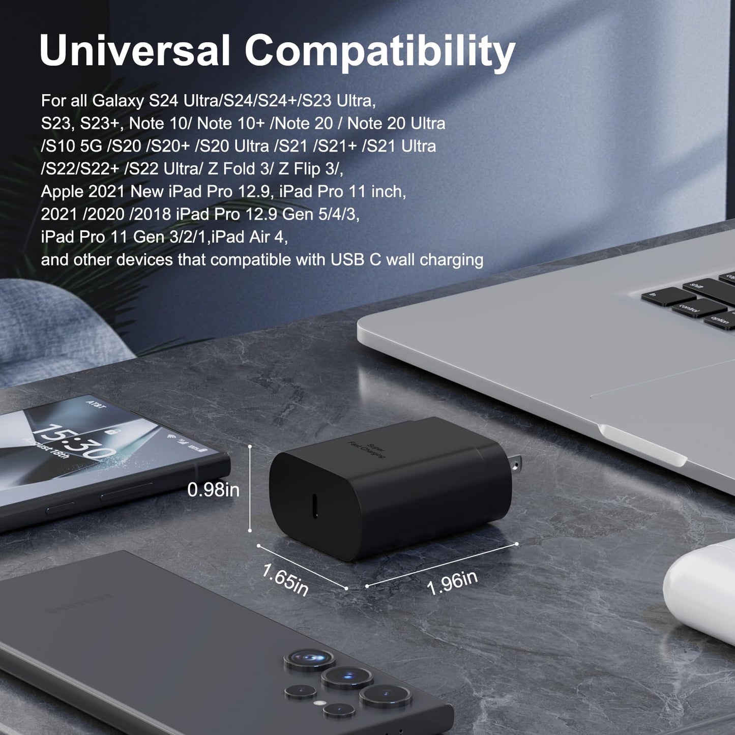 Samsung USB-C Super Fast Charging Power Adapter,25W PD Charger Block for Samsung Galaxy S26/S26 Ultra/S26+/S25 Ultra/S25/S25+/S24 Ultra/S24/S24+/S23