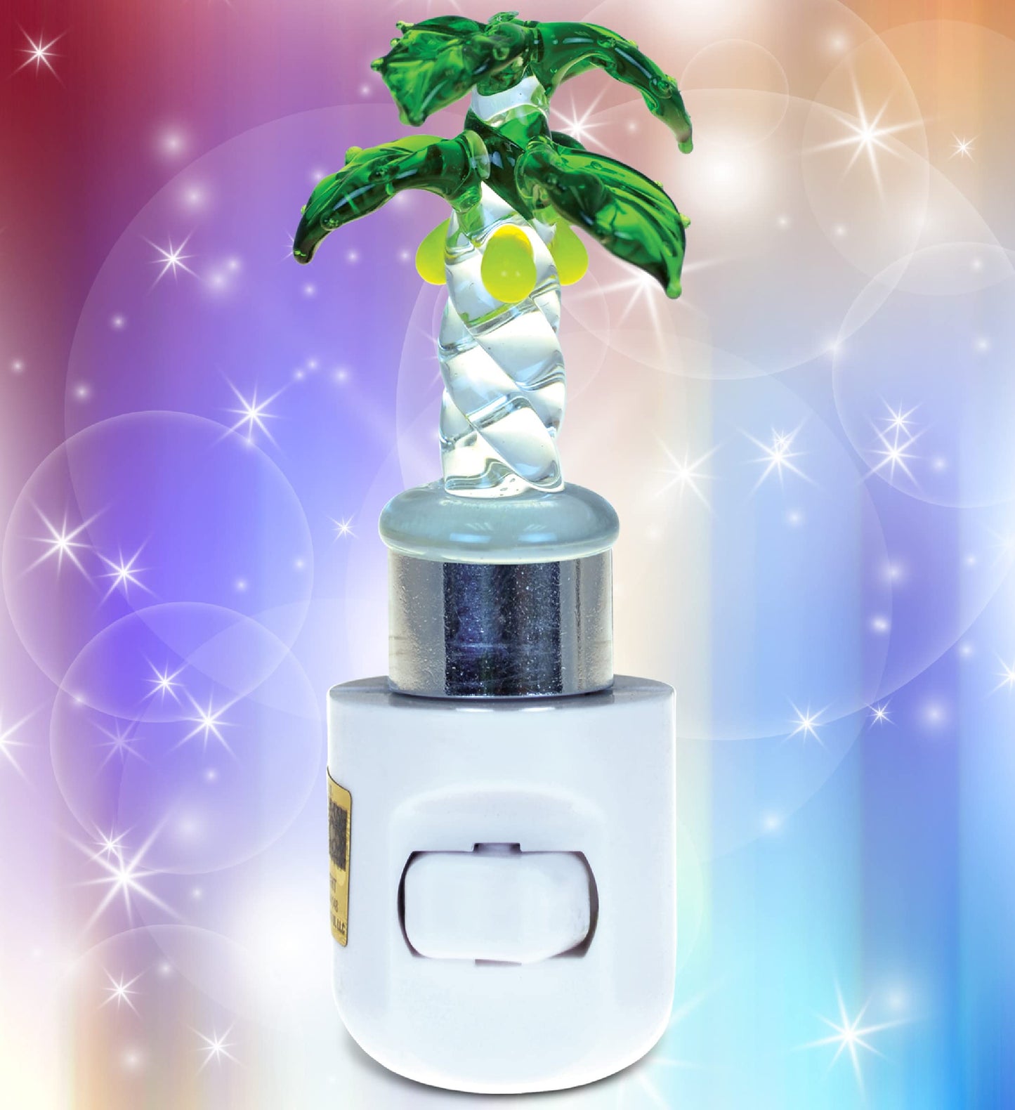 Puzzled Palm Tree Handcraft Art Glass Decorative Night Light Home Décor - Beach Theme - Unique and Elegant Gift