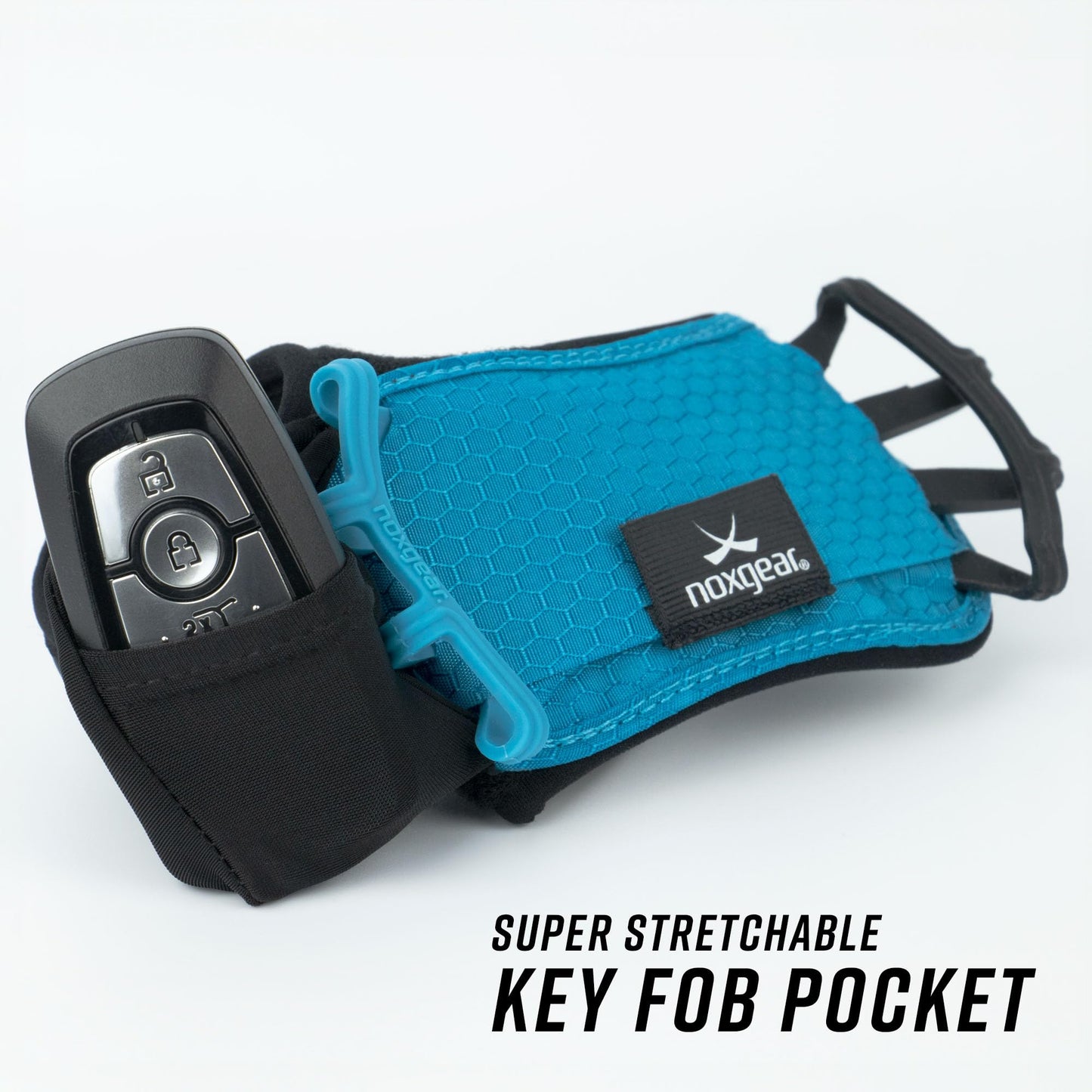 Noxgear Hand Held Phone Holder - Handheld Grip Phone Holder with Key Fob & Card Slot for Running, Jogging & Working Out - Compatible with All Phones