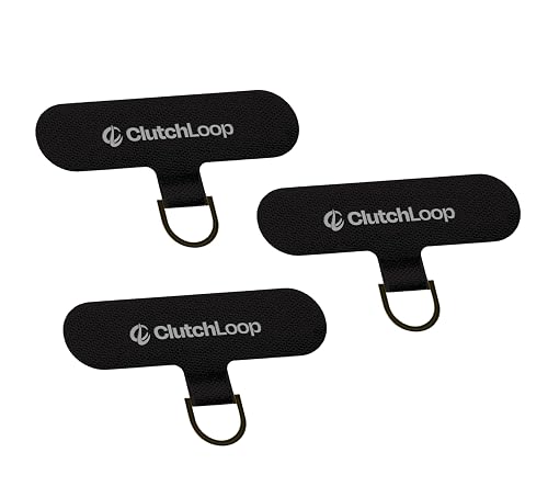 ClutchLoop Anchor-Universal Phone Tether Tab, Strong Cell Phone Lanyard Tab and Phone Strap Replacement (Midnight, 3 Pack)