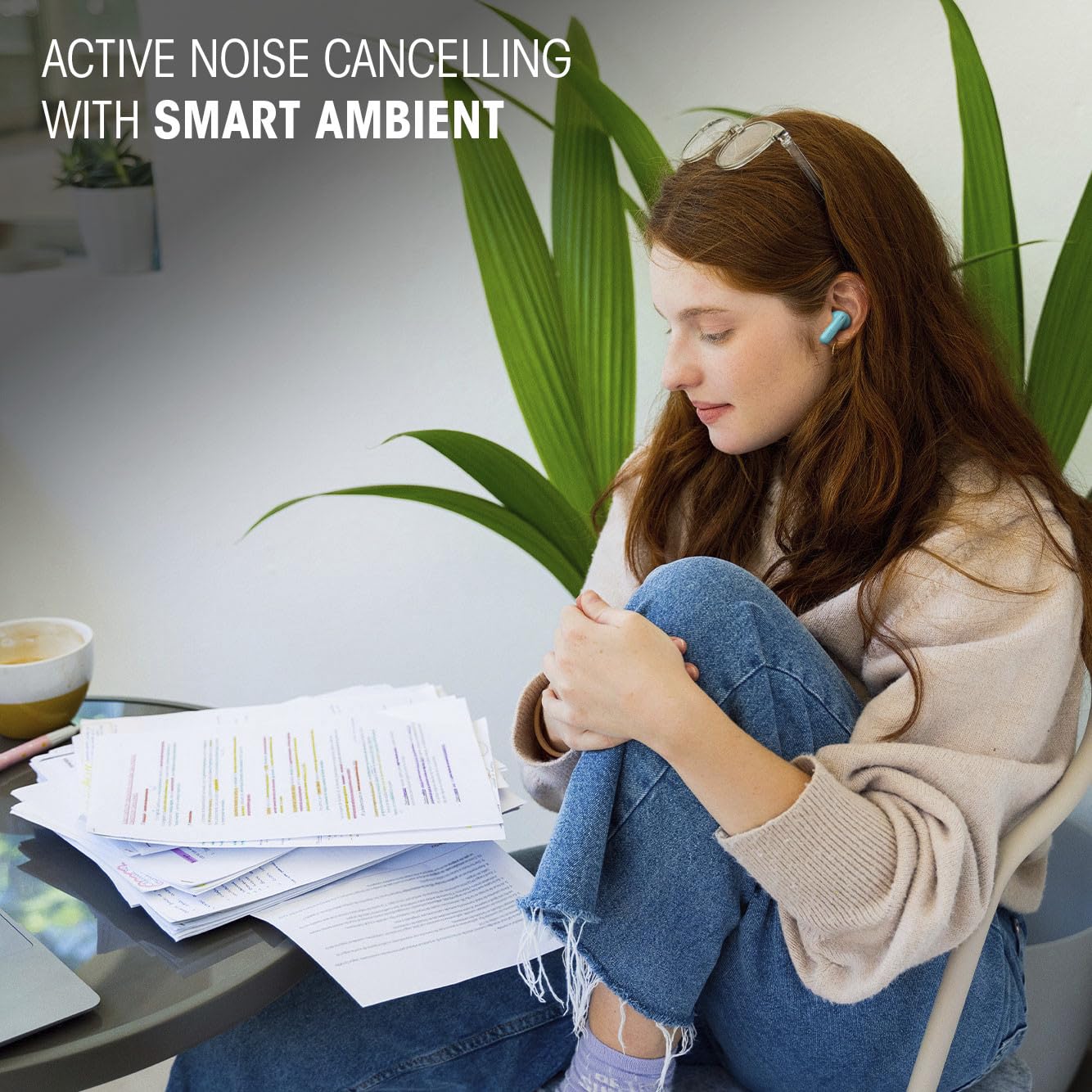JBL Vibe Beam 2 - True Wireless Noise Cancelling Earbuds Pure Bass Sound & Smart Ambient Technology Black (Renewed)