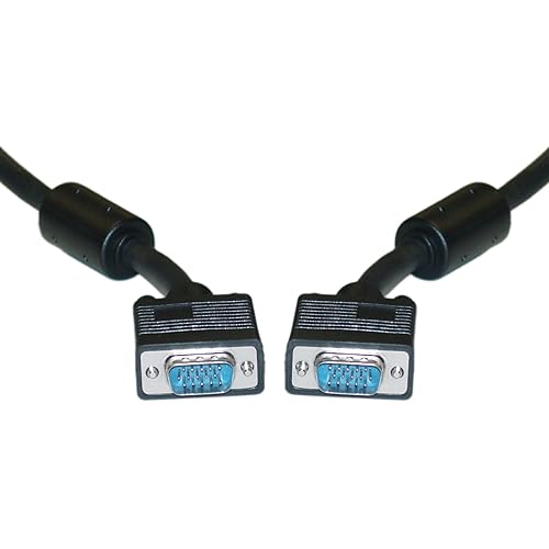 CableWholesale VGA to VGA Cable SVGA HD15 Male Coaxial Computer Monitor Cable with Ferrites, Male to Male Double Shielded HD Resolution 2048P Video