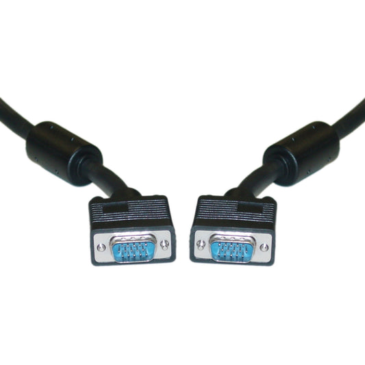 CableWholesale VGA to VGA Cable SVGA HD15 Male Coaxial Computer Monitor Cable with Ferrites, Male to Male Double Shielded HD Resolution 2048P Video