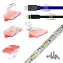wiigd Dual-Mount LED Strip Light Clips - Self-Adhesive & Screw Fixing Brackets Indoor LED Strips Holder for 10-12mm(0.39-0.49inch)