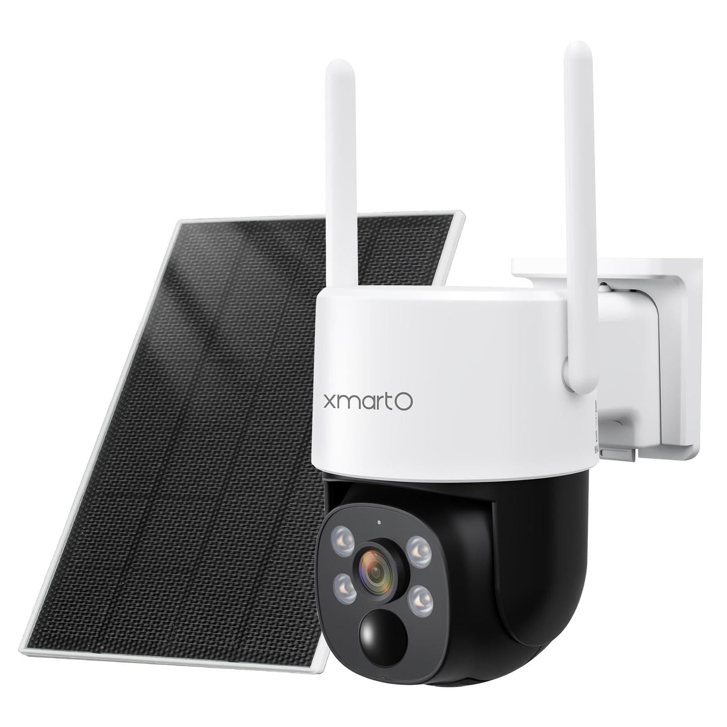xmartO Solar/Battery-Powered Wire-Free PTZ Home Security Camera Wireless Outdoor/Indoor CCTV Surveillance (Non-Stop Solar Power, Rechargeable Battery