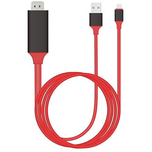 PRO USB-C HDMI Compatible with Motorola Moto G Pure at 4k with Power Port, 6ft Cable at Full 2160p@60Hz, 6Ft/2M Cable [RED/Thunderbolt 3 Compatible]