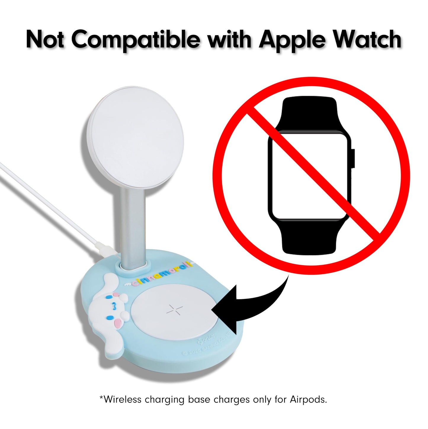 Sonix x Sanrio MagSafe Compatible 2-in-1 Charger Stand, Magnetic Wireless Charging Station for iPhone 17/16/15/14/13/12, AirPods Pro w/USB-C Cable |