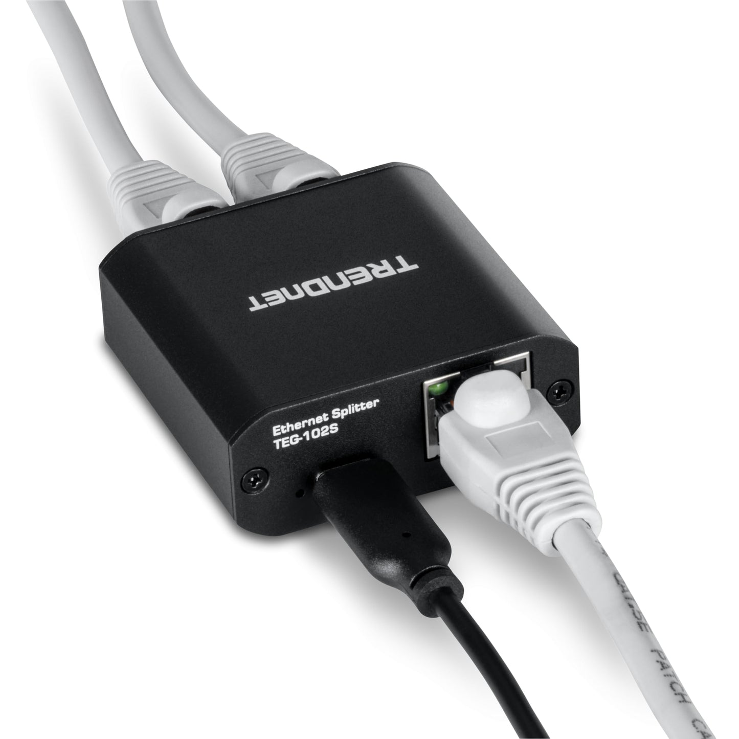 TRENDnet 2-Port Gigabit Splitter with USB Type C Power, TEG-102S, Splits One Network Connection Into Two, Ethernet Splitter, USB Type C Power Cable