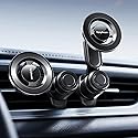 Vpryhuan Vent Phone Holder for Your Car, Magnetic Air Vent Mount 360° Rotatable with Metal Ring, One-Hand Use for iPhone 16/15/14/13/12 (4.3-7.6")