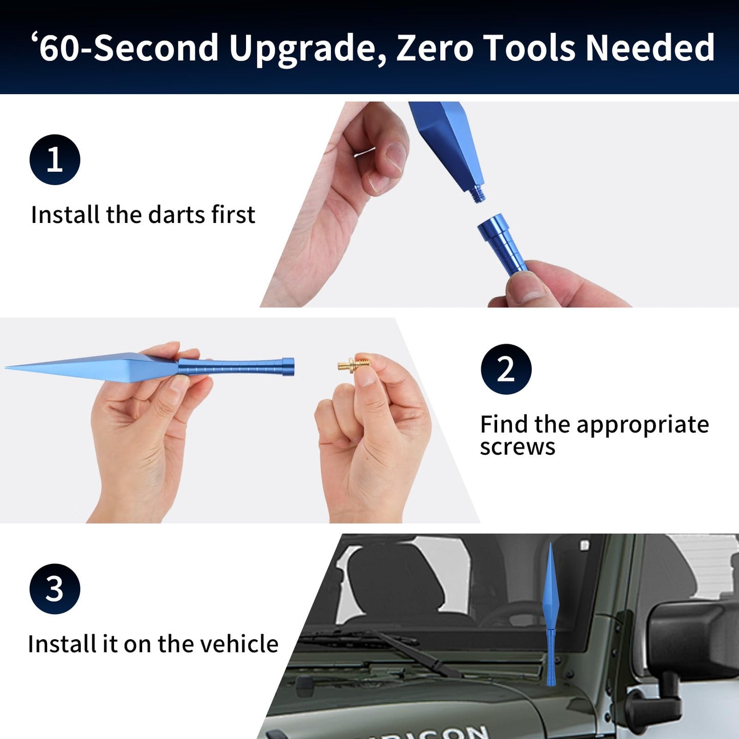 Dart Antenna Replacement for Ford F150 F250 F350, Car & Motorcycle Antenna Compatible with Harley, Ford F150 Exterior Accessories, Ideal Gift