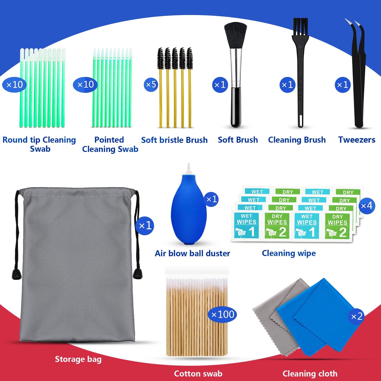 Cell Phone Cleaning Kit, Speaker Cleaner for iPhone, Charging Port Cleaning Tool, Electronic Cleaning kit, Compatible with Airpods Earbuds Camera USB