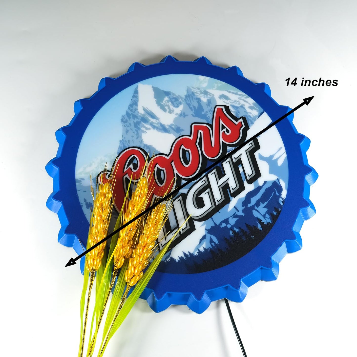 Beer Bottle Cap Shaped Advertising Light Box Neon Sign for Beer Bar Club Bedroom Office Hotel Pub Cafe Wedding Birthday Party Man Cave Art Wall