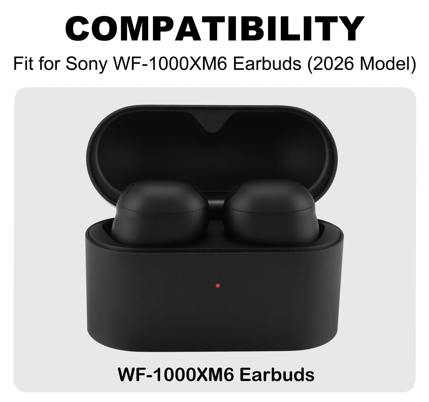 XMTYAN Replacement Ear Tips Compatible with Sony WF-1000XM6, Soft Silicone Eartips with Portable Storage Box (8, Black, XS/S/M/L)