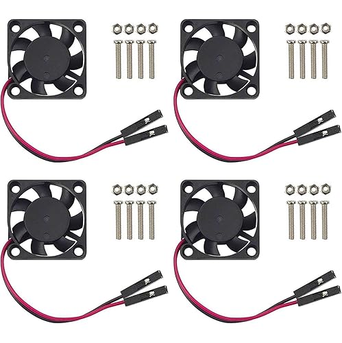 Easycargo 30mm Fan 5V 3.3V DC Quiet Fan for Raspberry Pi 5 4 3B+ 3007 (4-Sets)