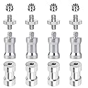 Homeet 16PCS Camera Screws Mount Set 1/4 Inch and 3/8 Inch Threaded Converter Screws Adapter Flash Shoe Mount for DSLR