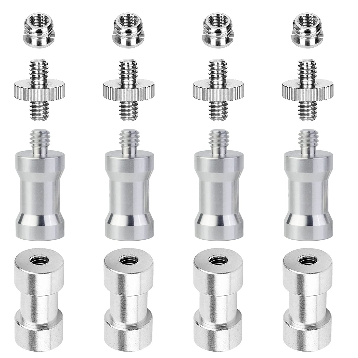 Homeet 16PCS Camera Screws Mount Set 1/4 Inch and 3/8 Inch Threaded Converter Screws Adapter Flash Shoe Mount for DSLR