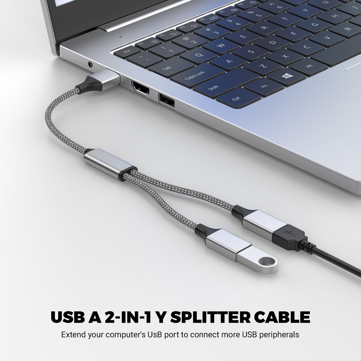 POHFP 2Pack USB Splitter 1 in 2 Out Adapter, USBA Male to Two Female Adapter, Dual USB 2.0 Power Cord Extension for Charging/Data…