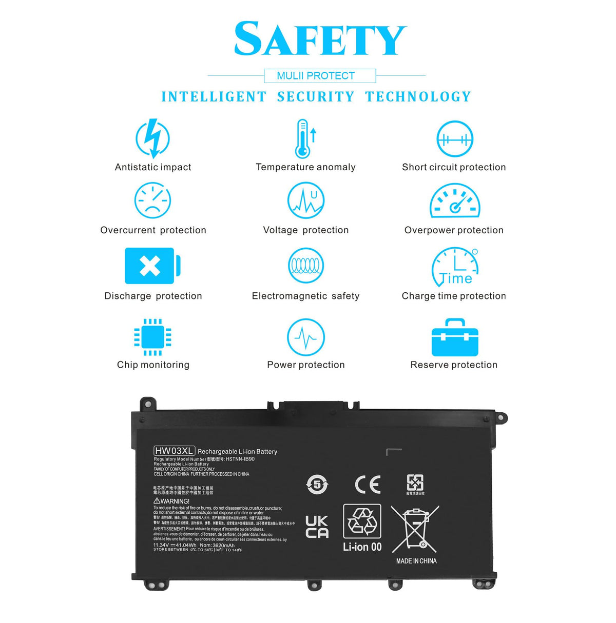 41.04Wh HW03XL L97300-005 Battery Replacement for HP Pavilion 15 15-EG 15-EH 17-CN 17-CP 15-eg0000 15-EG0073CL 15-EG0053CL 15t-eg100 15-eh1xxx