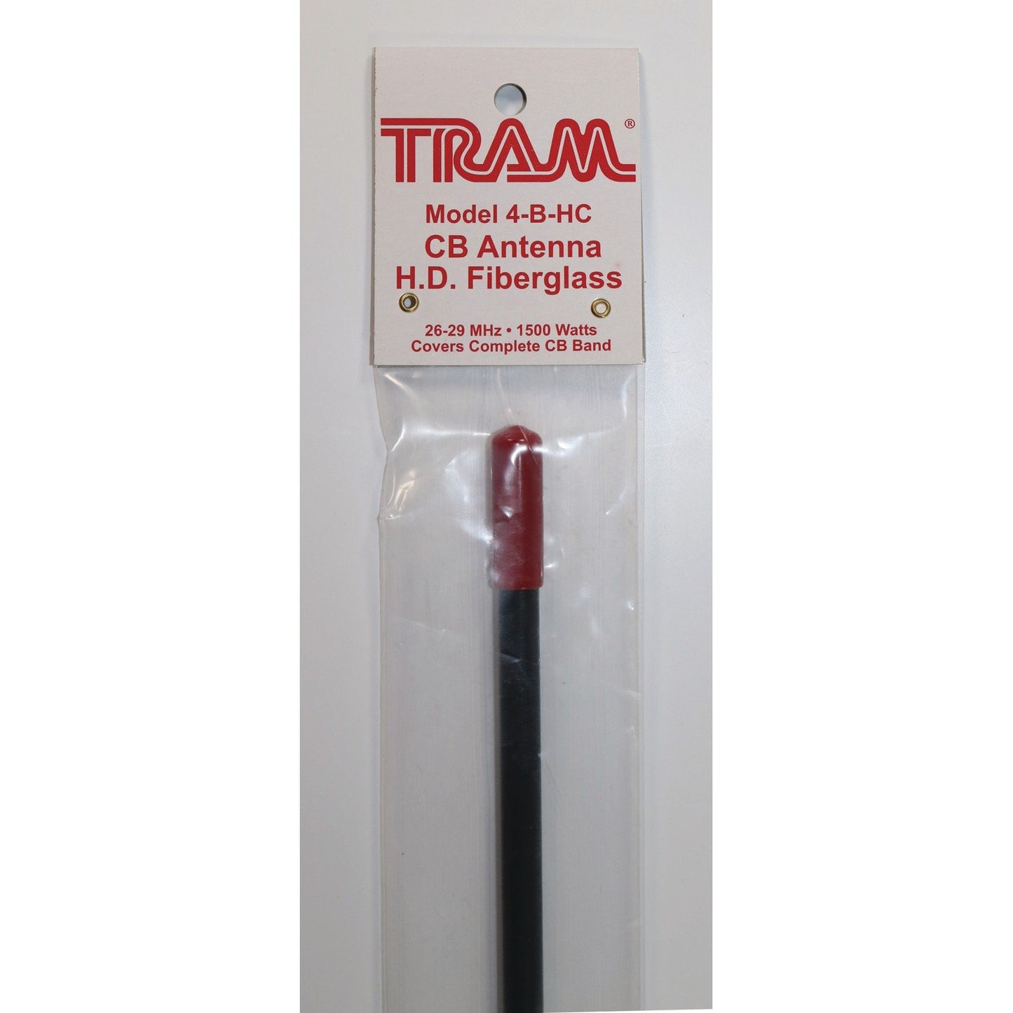 Tram 4-B-HC 1,500-Watt 26-MHz to 29-MHz Fiberglass Whip CB AM/FM/SSB Antenna, 4 ft. Black