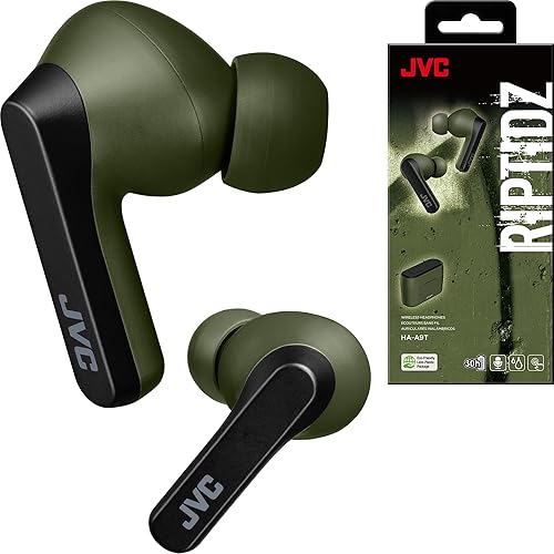 JVC RIPTIDZ True Wireless Headphones with Touch Sensor Operation, Single Ear use, IPX5, Bluetooth 5.1, Long Battery Life (up to 30 Hours) - HAA9TG…