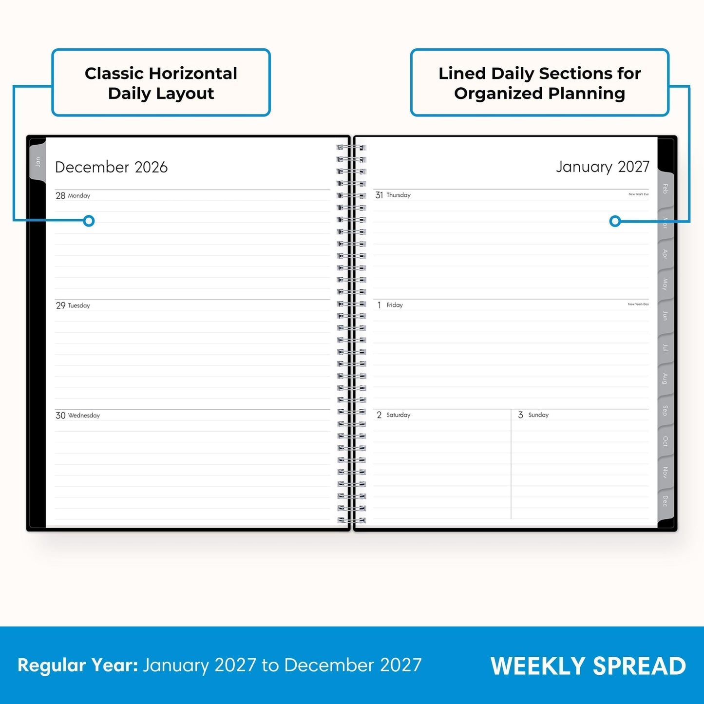 Blue Sky 2027 Weekly & Monthly Planner Calendar, 8.5"x11", Enterprise