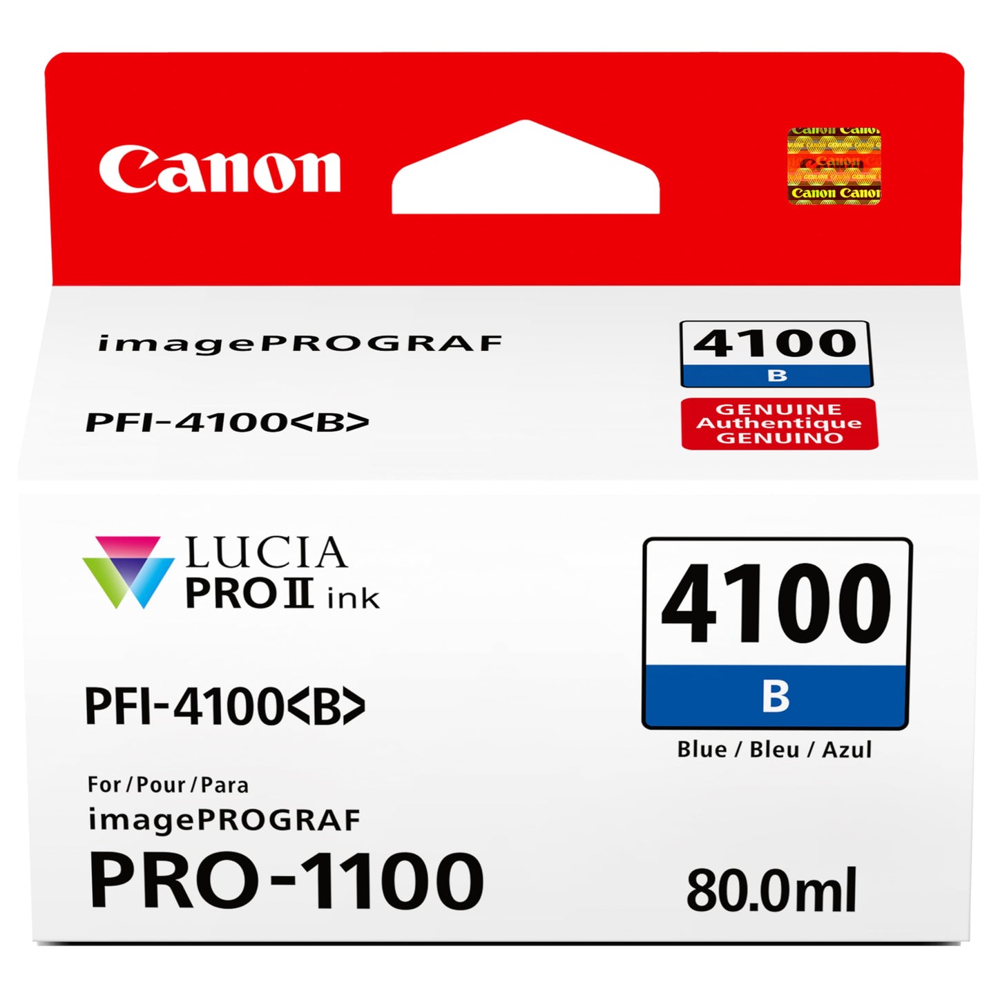 Canon PFI-4100 Genuine Blue Ink Tank, Compatible with imagePROGRAF PRO-1100 Printers
