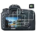 HUIPUXIANG Canon 6D Screen Protector for Canon EOS 6D Mark II Camera(for accessories) with Hot Shoe Cover Tempered Glass Film 0.3mm 9H Hardness, [3 +1