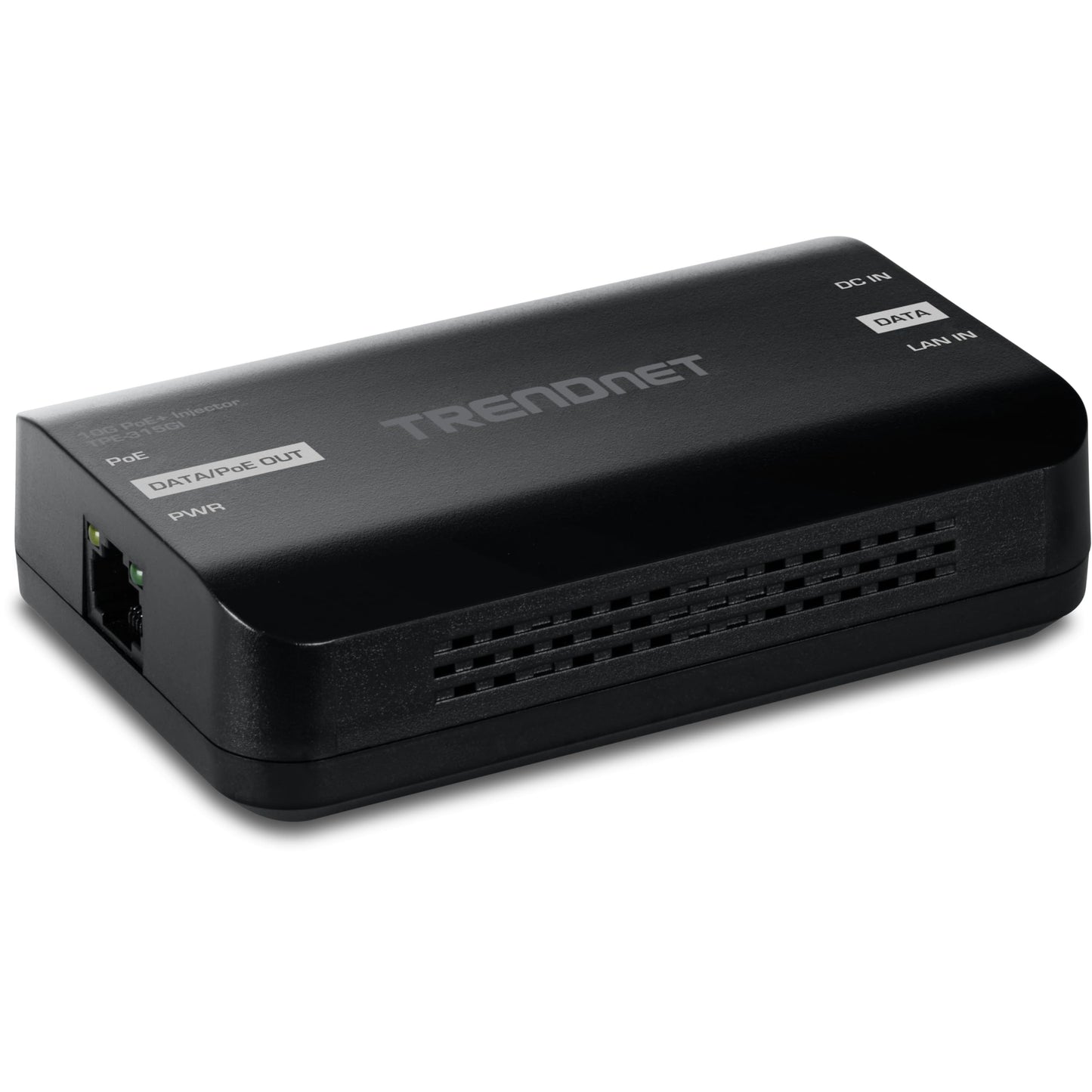 TRENDnet 10G PoE+ Injector, TPE-315GI,Convert Non-PoE Port to a PoE+ Port, PoE (15.4W) or PoE+ (30W), 10GBASE-T Compliant, Up to 100m (328 ft.), Black