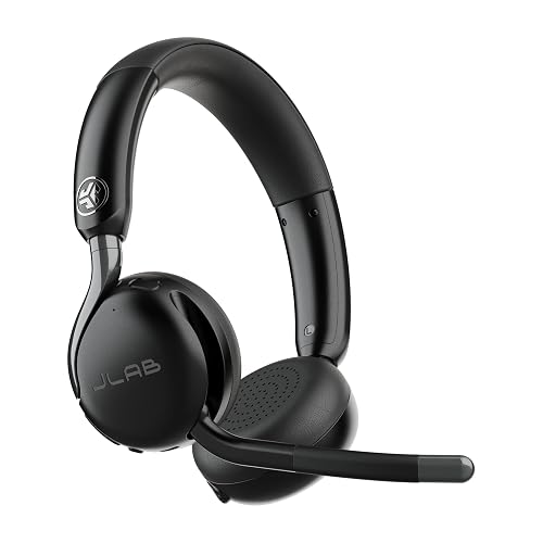 JLab, Go Work Gen 3, Wireless Headset, Boom Microphone, Noise Cancelling Mic, USB-C Dongle, Bluetooth Multipoint, Black