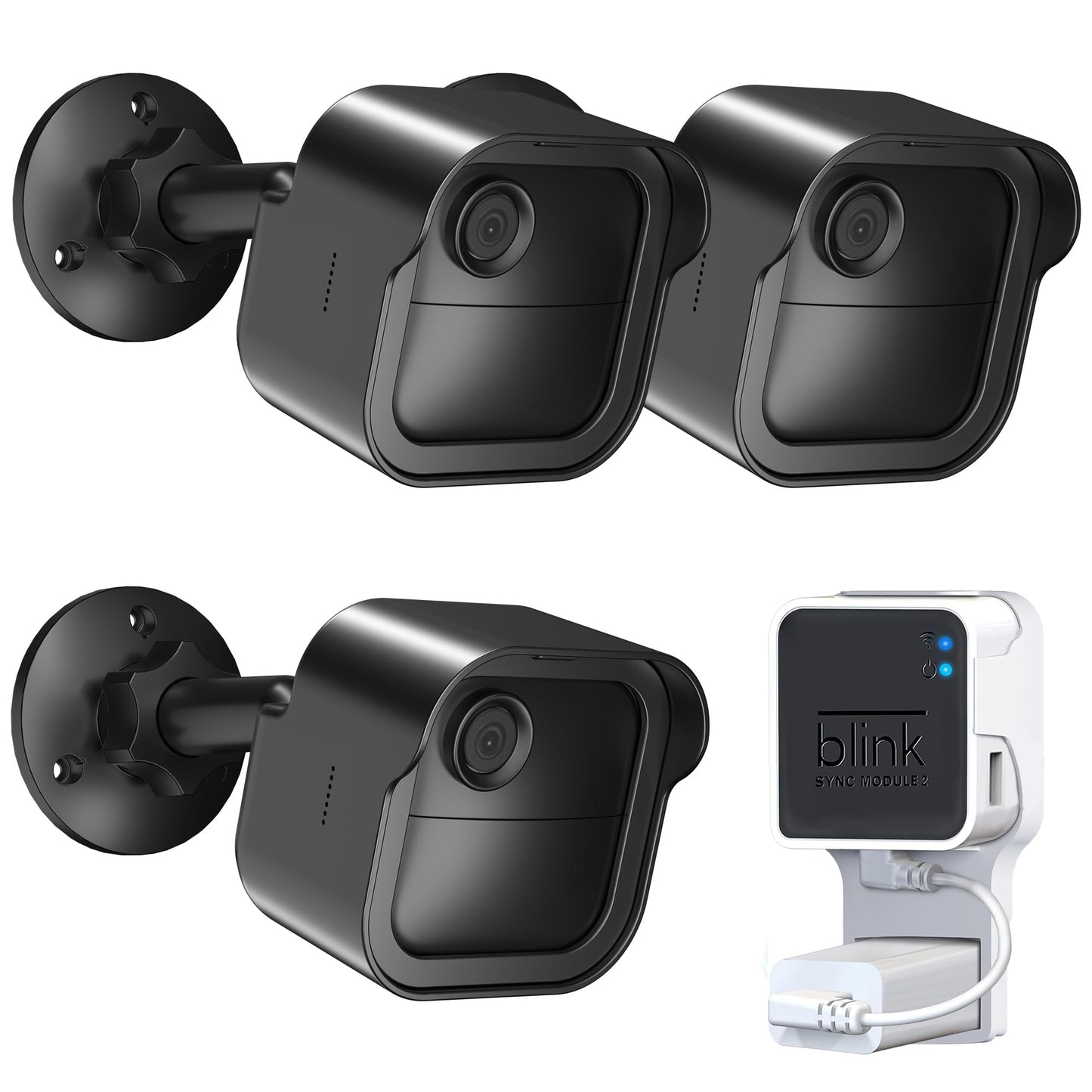 All-New Blink Outdoor Camera Wall Mount, 3 Pack Weatherproof Housing and 360° Adjustable Mount with Sync Module Mount, Camera Mount for Blink Outdoor