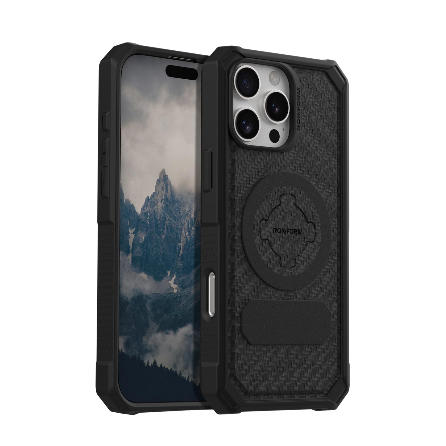 ROKFORM Rugged Case for iPhone 16 Pro Max, Magentic + RokLock (Black)