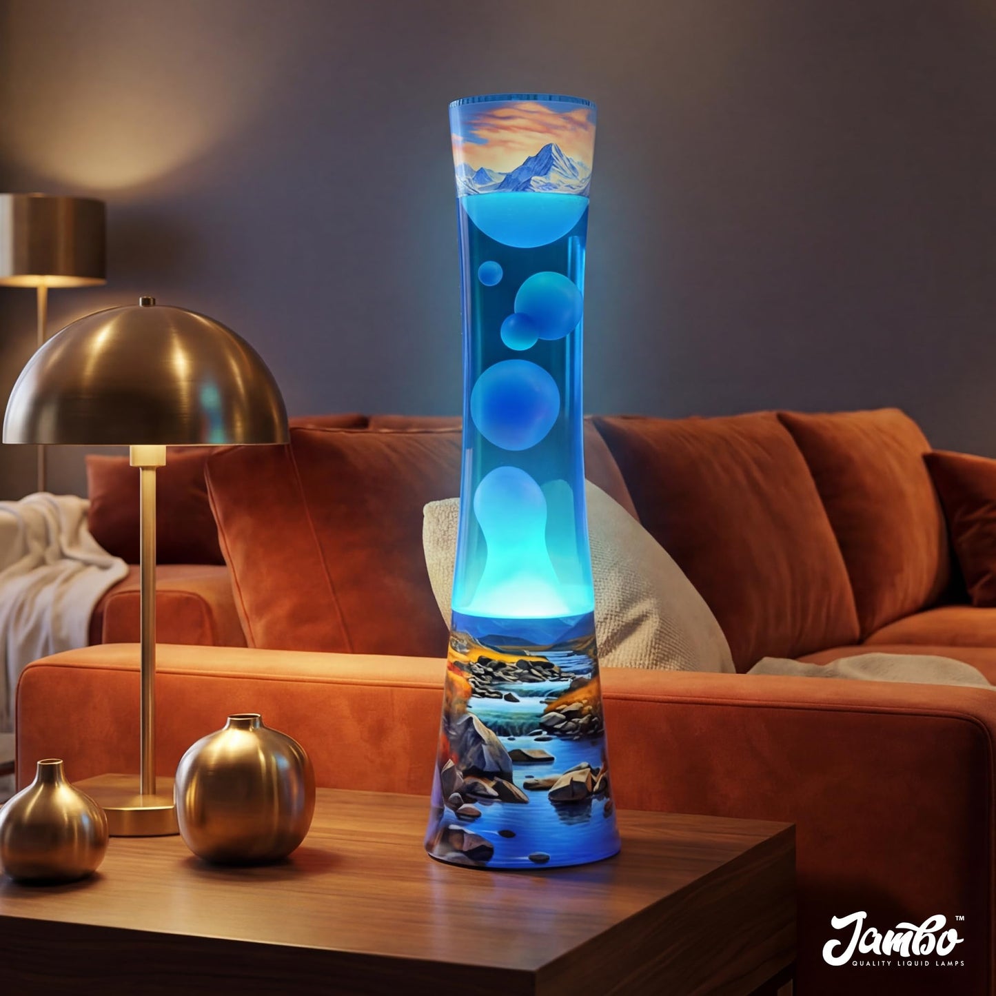 JAMBO 15.5" River Oasis Lamp, Beautiful Lamp for Living Room Office Bedroom Kitchen, Night Light Nightlight for Adults, Teens and Kids, Relaxing