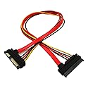 zdyCGTime 22-pin (7+15) Sata Male to Female Data and Power Combo Extension Cable - Slimline Sata Extension Cable M/f - 20inch (50cm)