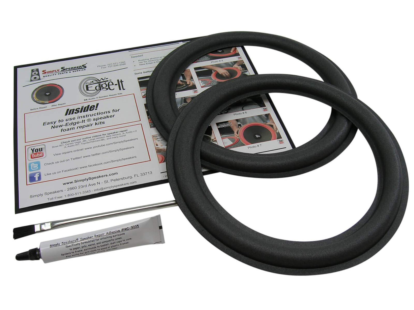 10 inch Foam Speaker Repair Kit Compatible with JL Audio 10W0 10W3, Others FSK-10JL (Pair)