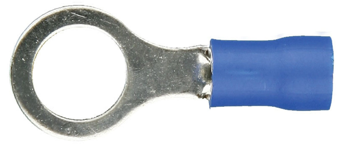 Install Bay Vinyl Terminal Ring Connector 6 Gauge 5/16 Inch Blue 25 Pack - BVRT6516