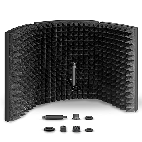 Aokeo Professional Studio Recording Microphone Isolation Shield,Suitable for Blue Yeti and Any Condenser Microphone Recording Equipment?AO-403?