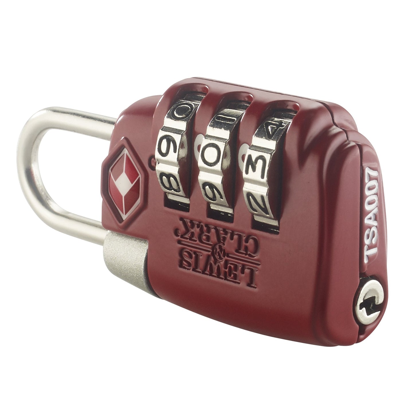 Lewis N. Clark TSA 3 Dial Combination Lock, Red