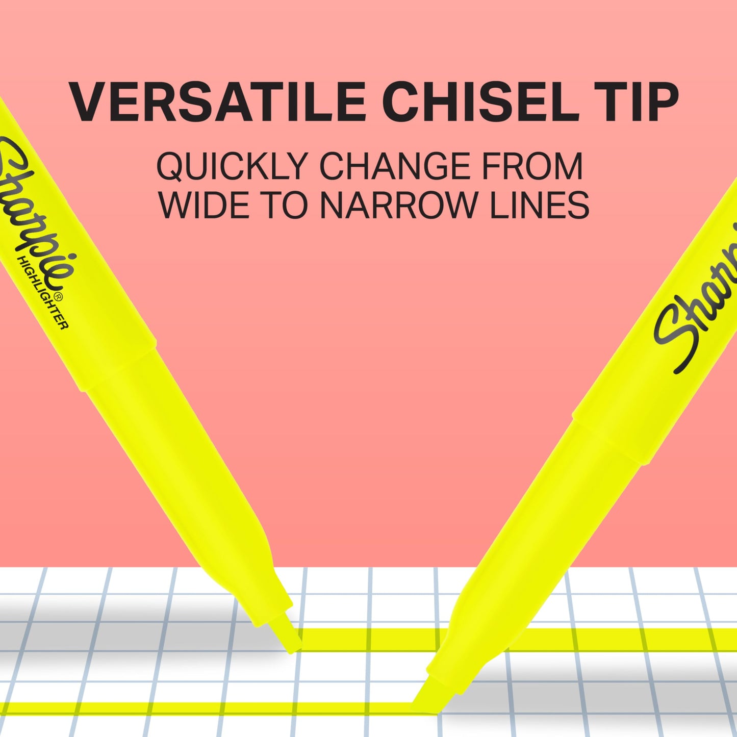 Sharpie Pocket Style Highlighters, Chisel Tip, Fluorescent Yellow, Box of 12