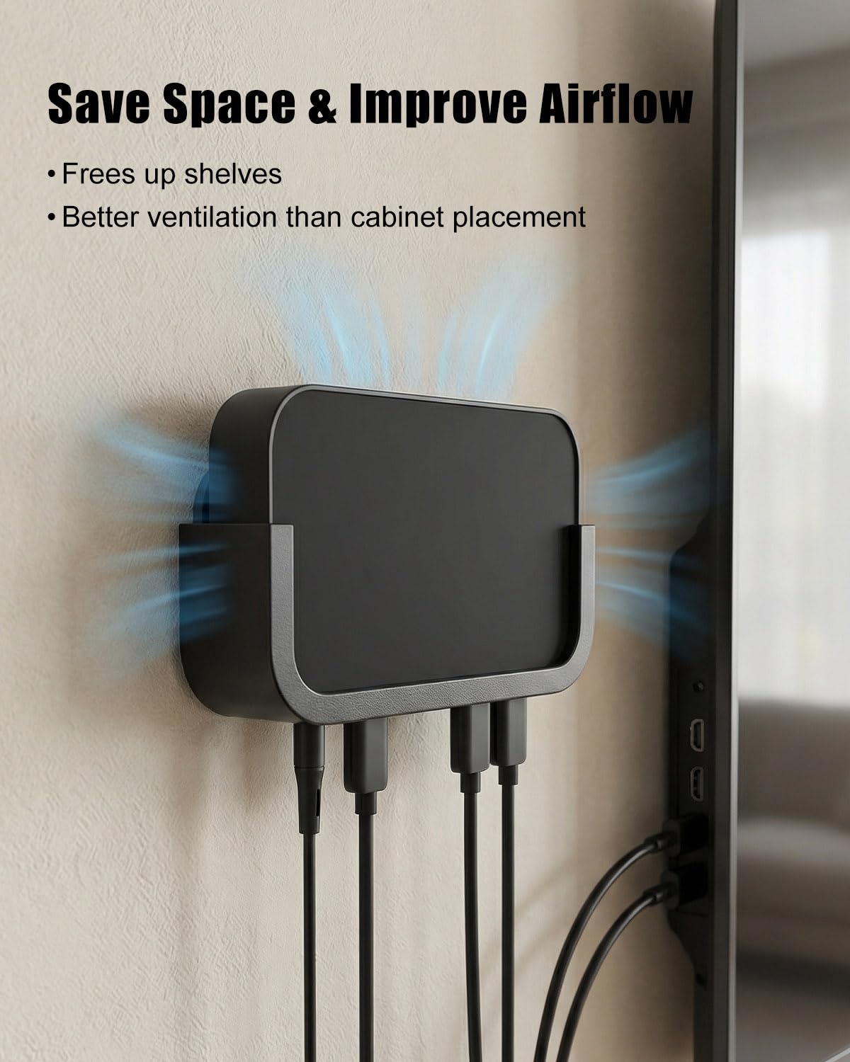 Wall Mount Fit for Philips Hue Play HDMI Sync Box 4K, Box Bracket with Screw Set, Space-Saving Wall Mount Holder
